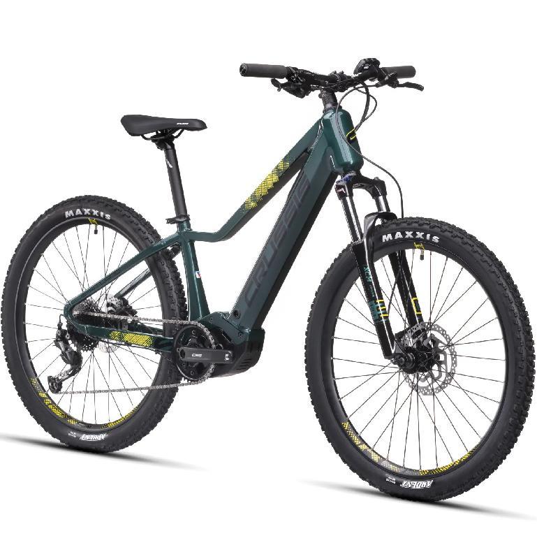 CRUSSIS e-Atland 6.10-(522 Wh) barva ZELENÁ ŽLUTÁ - PŘEDVÁDĚCÍ KOLO č.10 2025 kola 26 baterie 14,5 Ah