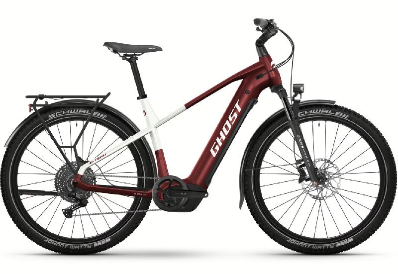 GHOST E-Teru Advanced EQ barva RED / CHILLY WHITE 2025 kola 27,5 baterie 22,22 Ah