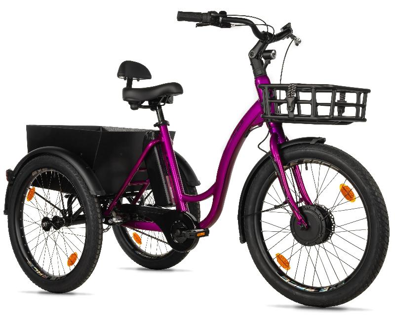 LEADER FOX elektrotříkolka LOVELO barva FIALOVÁ 2025 kola 24 baterie 17,4 Ah