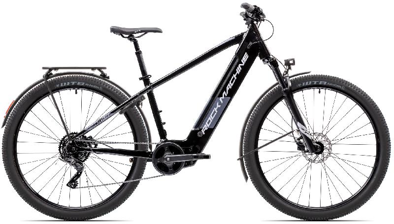 ROCK MACHINE  eStorm 70 Tour barva GLOSSY BLACK / SILVER / GREY 2026 kola 29 baterie 13,88 Ah